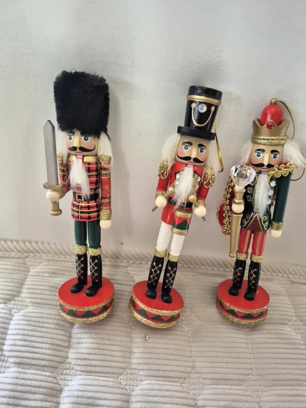 Holly & Moss Nutcracker Ornament Set Red & Black